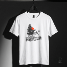 Wilderness Vahşi Doğa ve Geyik Baskılı Tişört